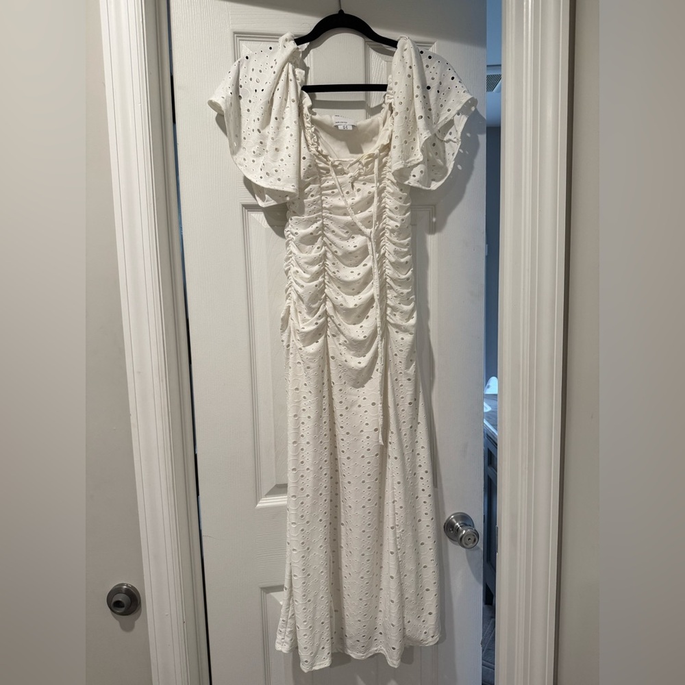 Elegant White Eyelet Dress